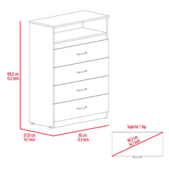 Dresser Atlanta,Four Drawers, Black Wengue Finish