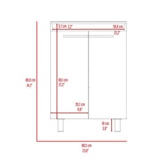 Floor Cabinet Oxnard, Double Door, White Finish