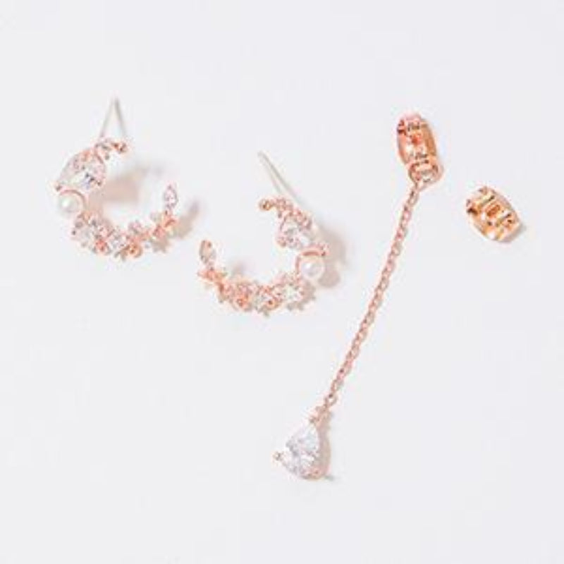 Boucles d'oreilles asymétriques scintillantes