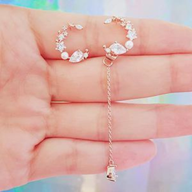 Boucles d'oreilles asymétriques scintillantes