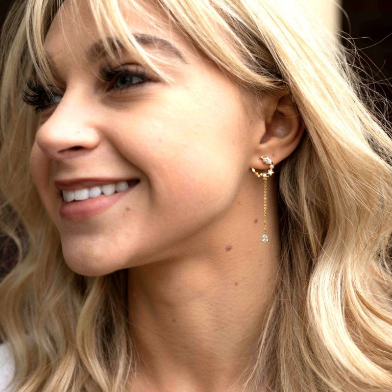 Boucles d'oreilles asymétriques scintillantes