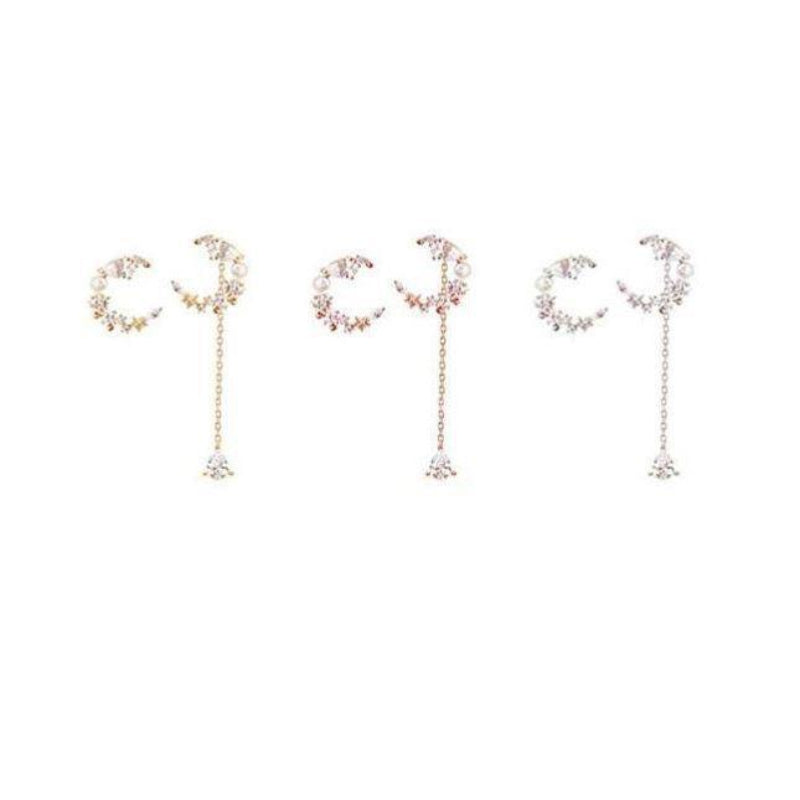 Boucles d'oreilles asymétriques scintillantes