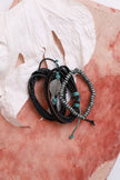 Pulseras de cuero trenzado con cuentas