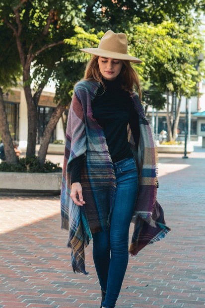 Plaid Ruana Wrap