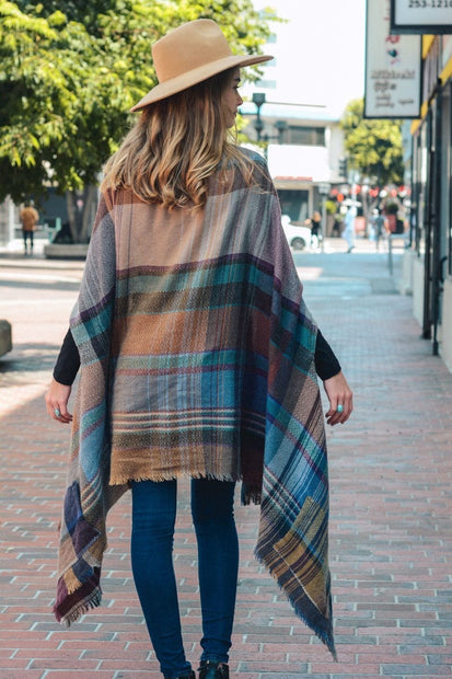 Plaid Ruana Wrap