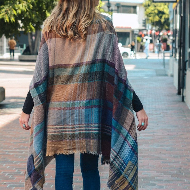 Plaid Ruana Wrap