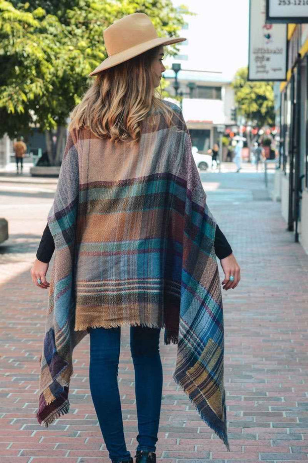 Plaid Ruana Wrap