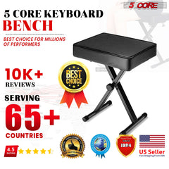 5 Core Keyboard Bench X Style Piano Stool Heavy Duty Adjustable