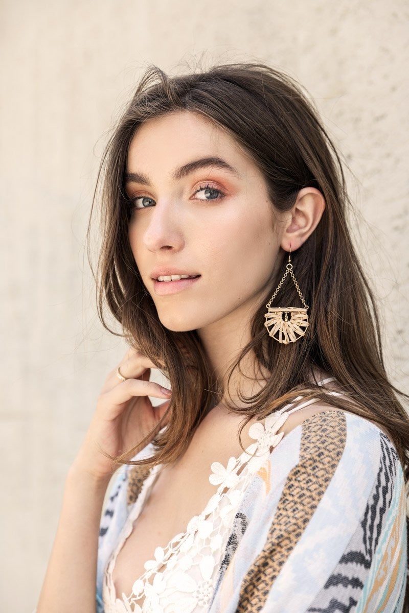 Boucles d'oreilles tissées en forme de larme