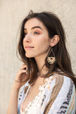 Boucles d'oreilles tissées en forme de larme