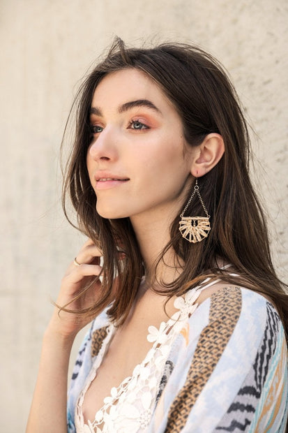 Boucles d'oreilles tissées en forme de larme
