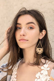 Boucles d'oreilles tissées en forme de larme