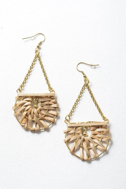Boucles d'oreilles tissées en forme de larme