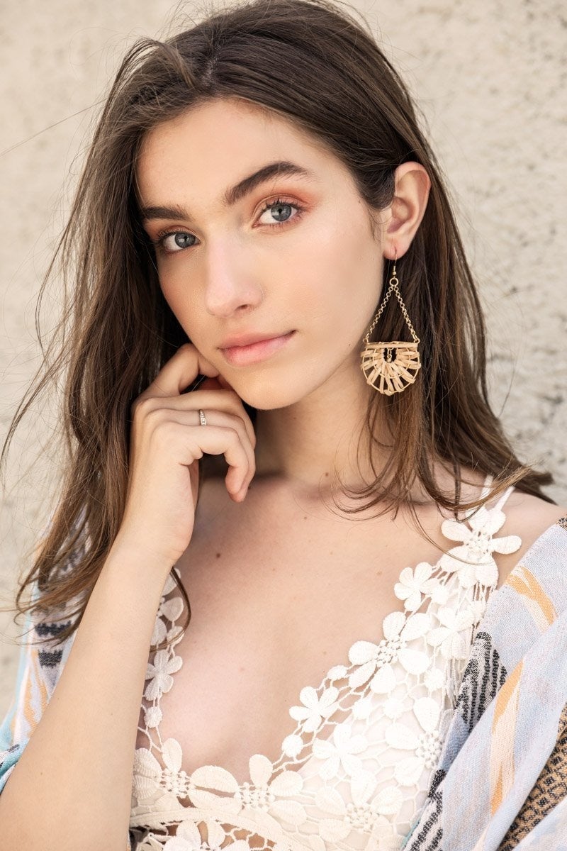 Boucles d'oreilles tissées en forme de larme