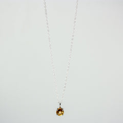 Brilliant Citrine Basket Sterling Silver Pendant Necklace