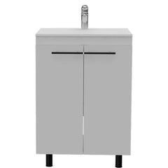 Floor Cabinet Oxnard, Double Door, White Finish