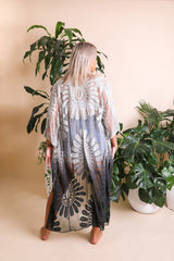 Kimono de encaje bohemio con efecto ombré