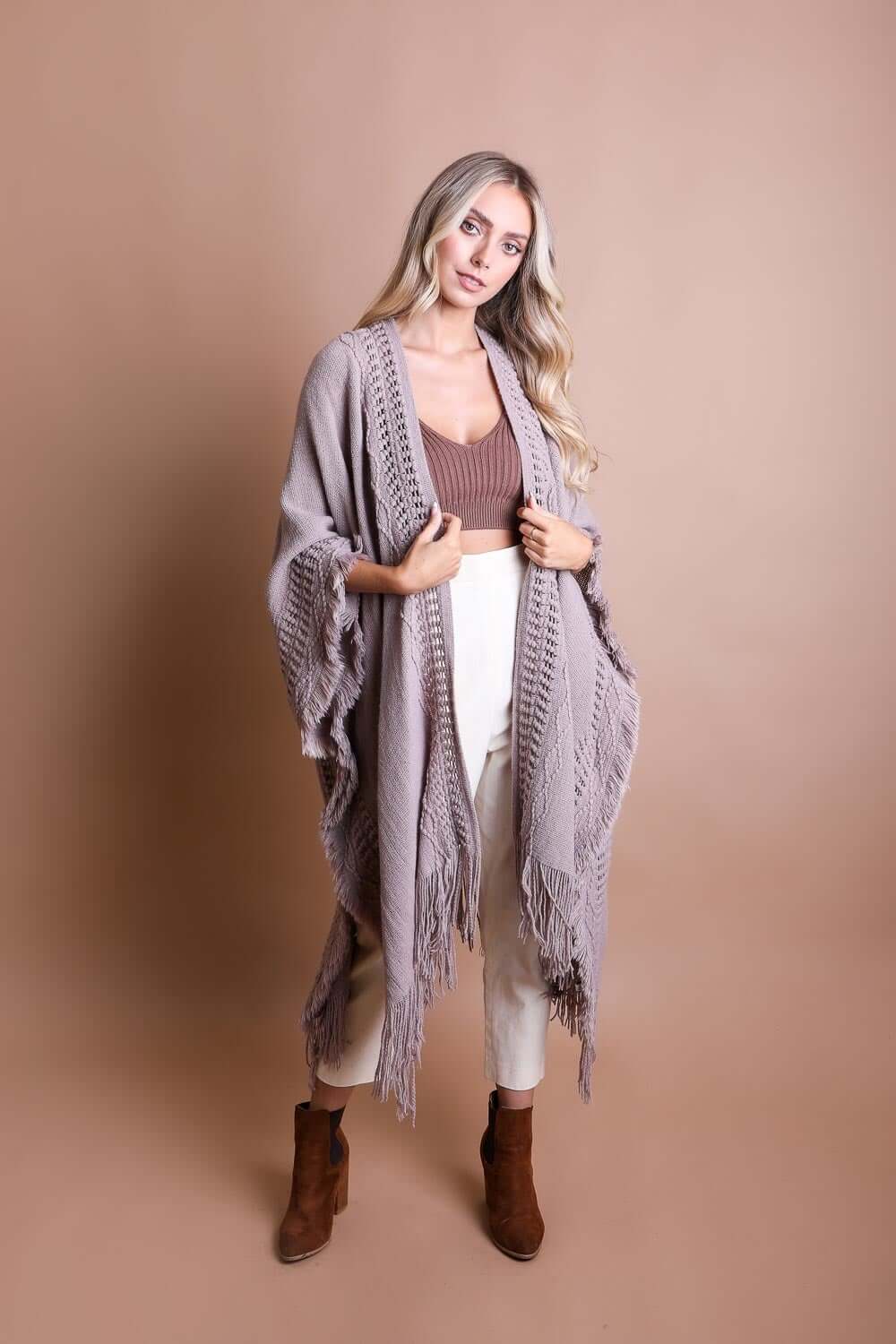 Ruana à devant ouvert