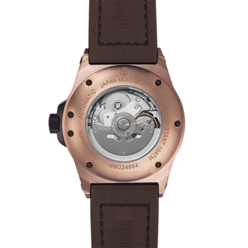 Montre marron en or rose