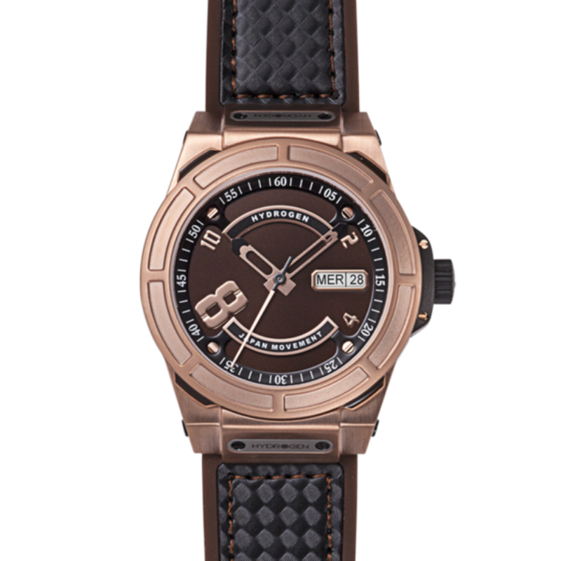 Montre marron en or rose