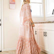 Women Printed Long Kimono Cardigan Sheer Cover Up