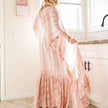 Women Printed Long Kimono Cardigan Sheer Cover Up