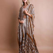 Women Printed Long Kimono Cardigan Sheer Cover Up