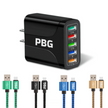 PBG 48W Quick Charge Multi Port USB Charger Fast Charging Adapter