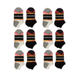Chaussettes basses en coton mélangé pour enfants PBG, tailles 2 à 4, noir et blanc.