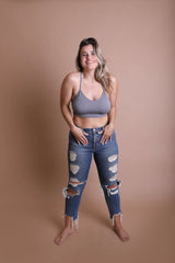 Bralette con espalda tatuada de talla grande