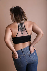 Bralette con espalda tatuada de talla grande