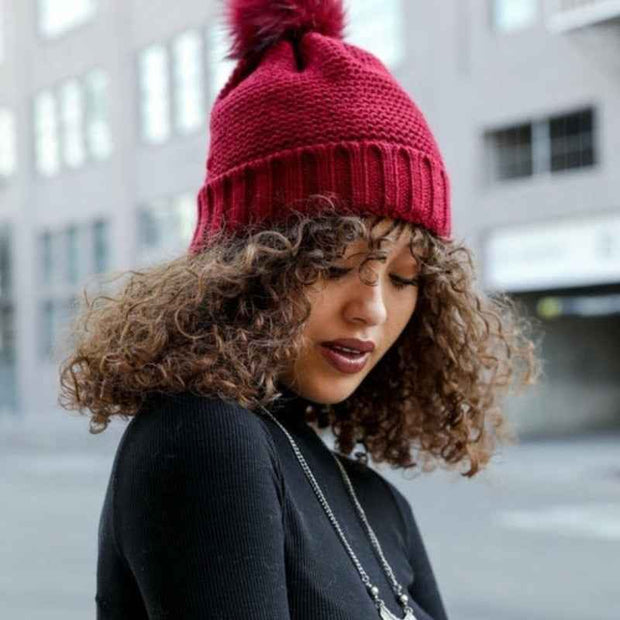 Soft Knit Pom Beanie – Warm & Stretchable Winter Hat