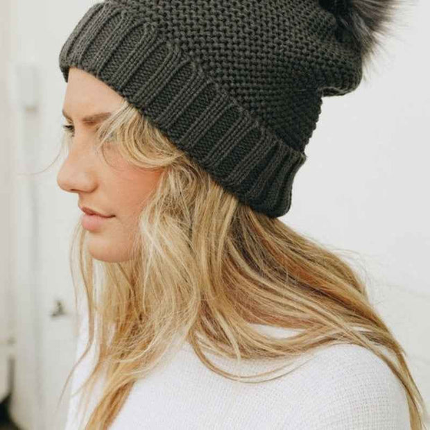 Soft Knit Pom Beanie – Warm & Stretchable Winter Hat