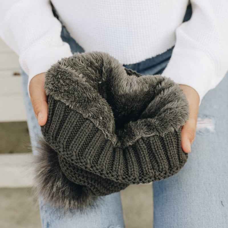 Soft Knit Pom Beanie – Warm & Stretchable Winter Hat