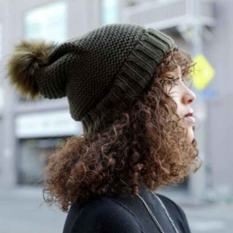 Soft Knit Pom Beanie – Warm & Stretchable Winter Hat