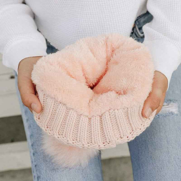Soft Knit Pom Beanie – Warm & Stretchable Winter Hat