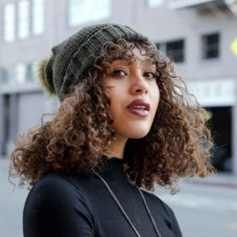 Soft Knit Pom Beanie – Warm & Stretchable Winter Hat
