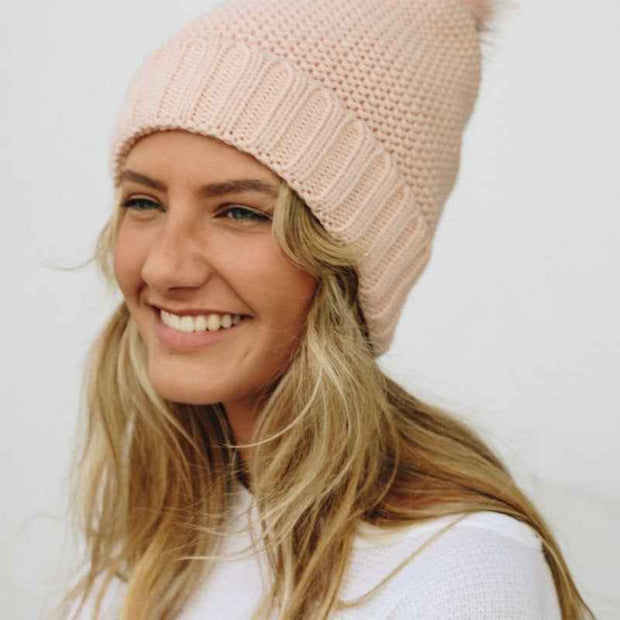 Soft Knit Pom Beanie – Warm & Stretchable Winter Hat