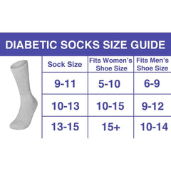 6 Pairs Physicians Approved Diabetic Crew Socks Unisex