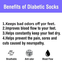 6 Pairs Physicians Approved Diabetic Crew Socks Unisex