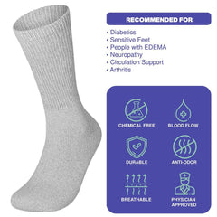 6 Pairs Physicians Approved Diabetic Crew Socks Unisex