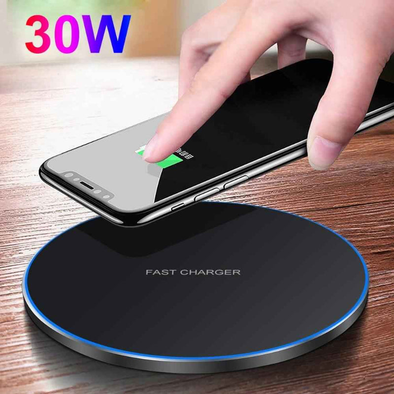 30W Fast Wireless Charger – Universal Qi Charging Pad for iPhone & Android