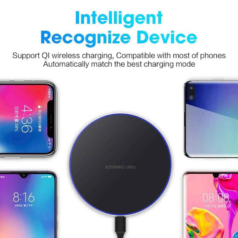 30W Fast Wireless Charger – Universal Qi Charging Pad for iPhone & Android