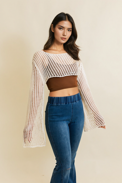 Loom Knitted Crop Sweater