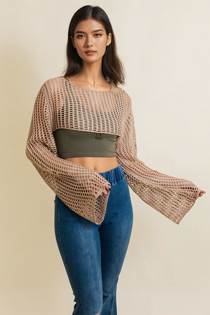 Loom Knitted Crop Sweater
