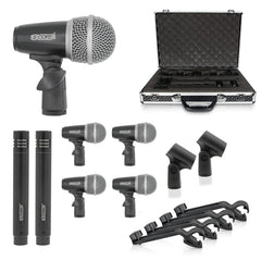 5Core Drum Mic Kit 7 Pcs Kick BassTom Snare Dynamic Mics Instrument