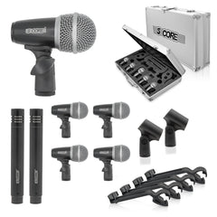 5Core Drum Mic Kit 7 Pcs Kick BassTom Snare Dynamic Mics Instrument