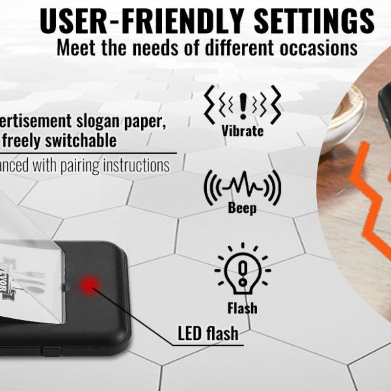 VEVOR 20-Pager Wireless Restaurant Paging System with 3 Alert Modes, 500m Range and Charging Base