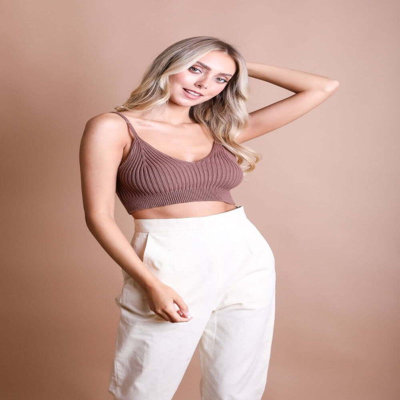 Hauts courts en tricot côtelé