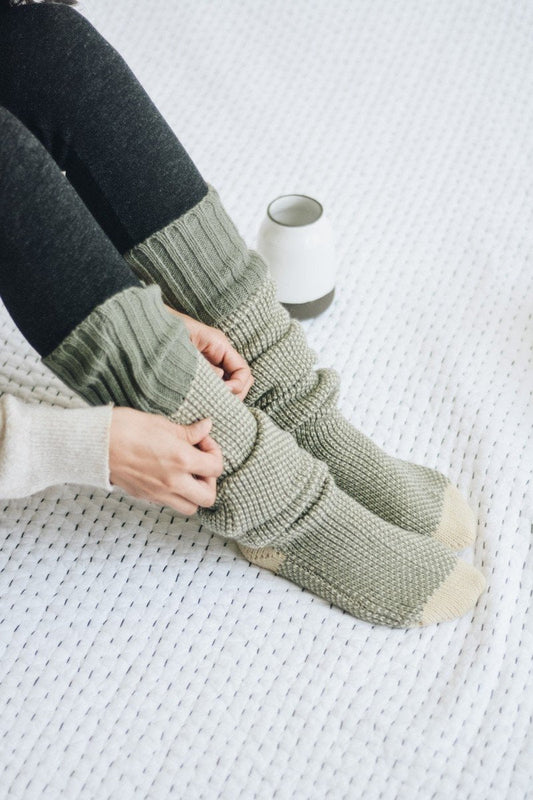 Ribbed Knit Lounge Socks.